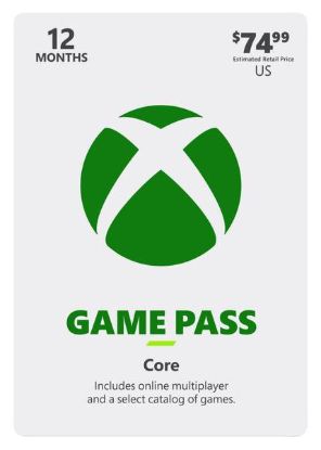 Picture of Blackhawk XBox Game Pass-12 Months-$74.99 Gift Card