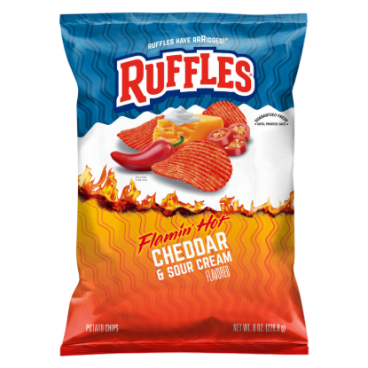 Picture of Ruffles Flamin' Hot Cheddar Sour Cream Potato Chips 8oz
