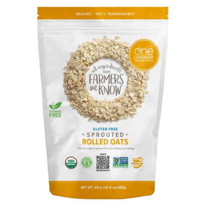 Picture of One Degree Organic Foods Sprouted Rolled Oats, 24oz.