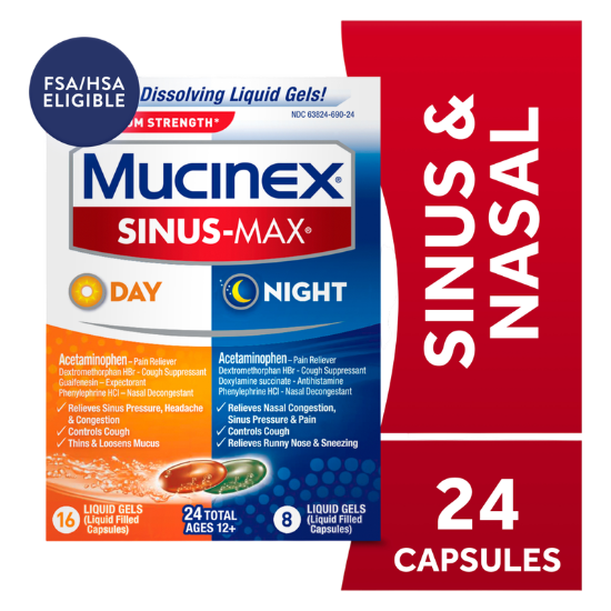 Picture of Mucinex Sinus-Max Liquid Gels - Day & Night 24 ct