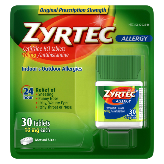Picture of Zyrtec 24-Hour Allergy Relief Tablets 30ct