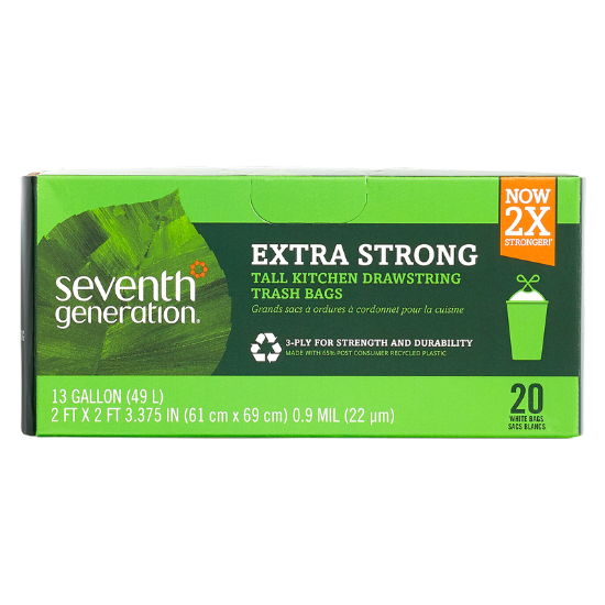 Picture of Seventh Generation Tall Kitchen Drawstring Trash Bags 20ct