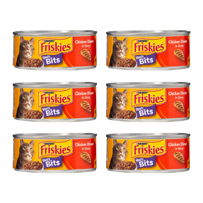Picture of 6 Ct Purina Friskies Meaty Bits Chicken in Gravy Wet Cat Food 5.5oz