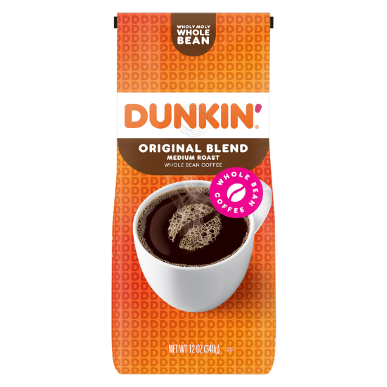 Picture of Dunkin’ Donuts Original Blend Medium Roast Whole Bean Coffee 12oz Bag