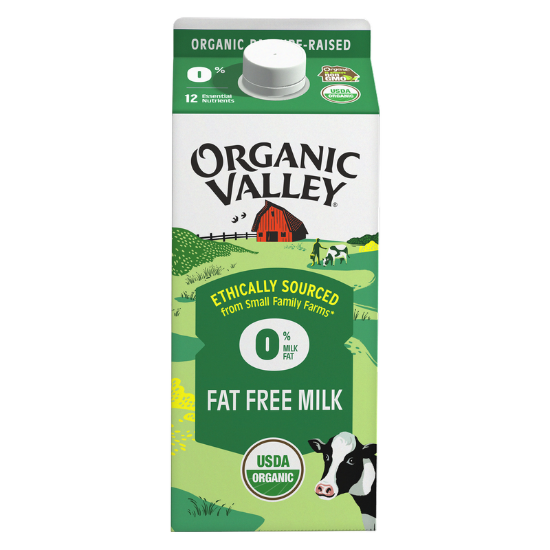 Picture of Organic Valley Fat Free Milk 1/2 Gallon CA