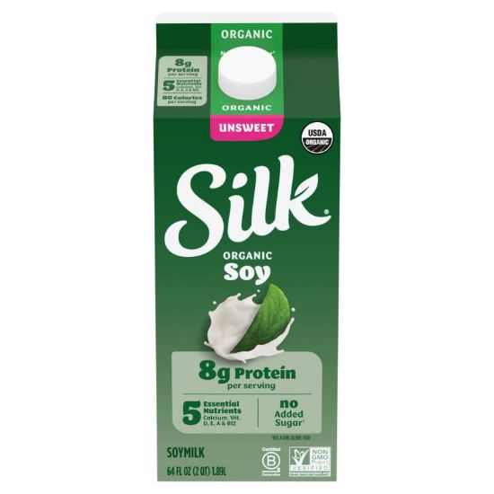 Picture of Silk Organic Unsweet Soy Milk 1/2 Gallon
