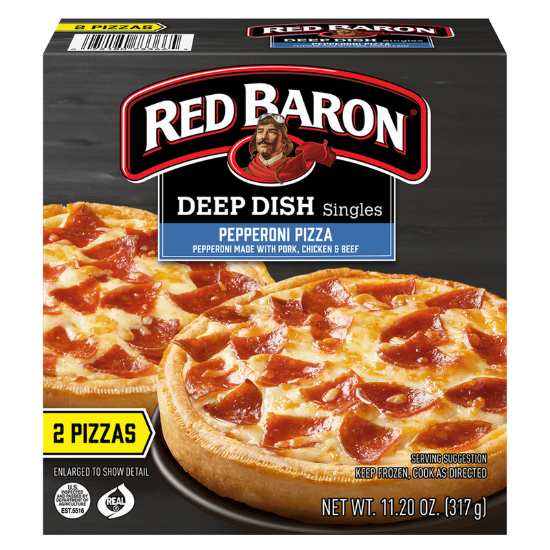Picture of Red Baron Frozen Deep Dish Pepperoni Single Pizzas 2ct 11.2oz