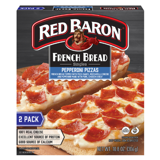 Picture of Red Baron Frozen French Bread Singles Pepperoni Pizza 2ct 10.8oz