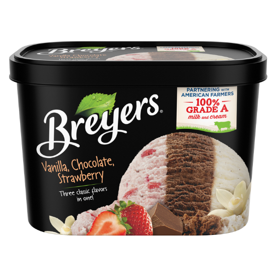 Picture of Breyers Vanilla, Chocolate, Strawberry Ice Cream 48oz