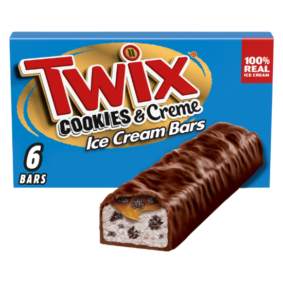 Picture of TWIX Cookies & Cream Milk Chocolate Ice Cream Bars, 6 Pack, 1.93 Oz Bars