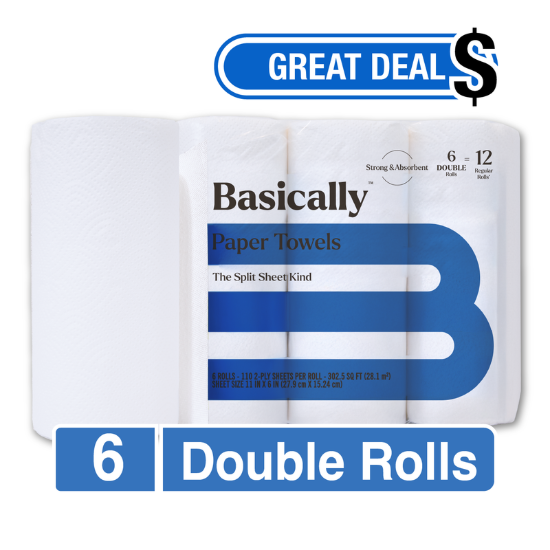 Picture of Basically 6ct Strong & Absorbent Paper Towel Double Roll