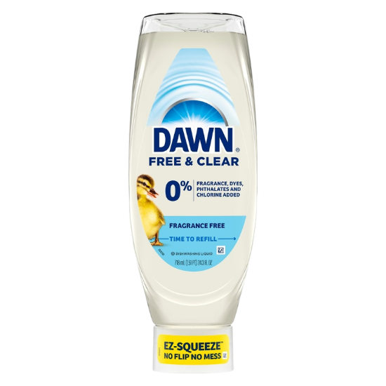 Picture of Dawn Free & Clear EZ-Squeeze Dish Soap Liquid, Unscented, 24.3oz