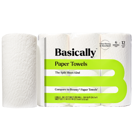 Picture of Basically 6ct Split Sheet Paper Towels Double Roll
