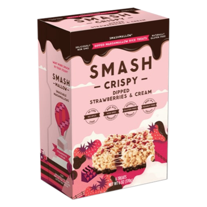 Picture of Smash Strawberries & Cream Chocolate Dipped Marshmallow Rice Treats 6ct