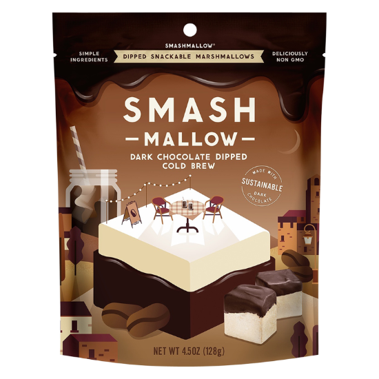 Picture of Smashmallow Dark Chocolate Dipped Cold Brew Marshmallows 4.5oz